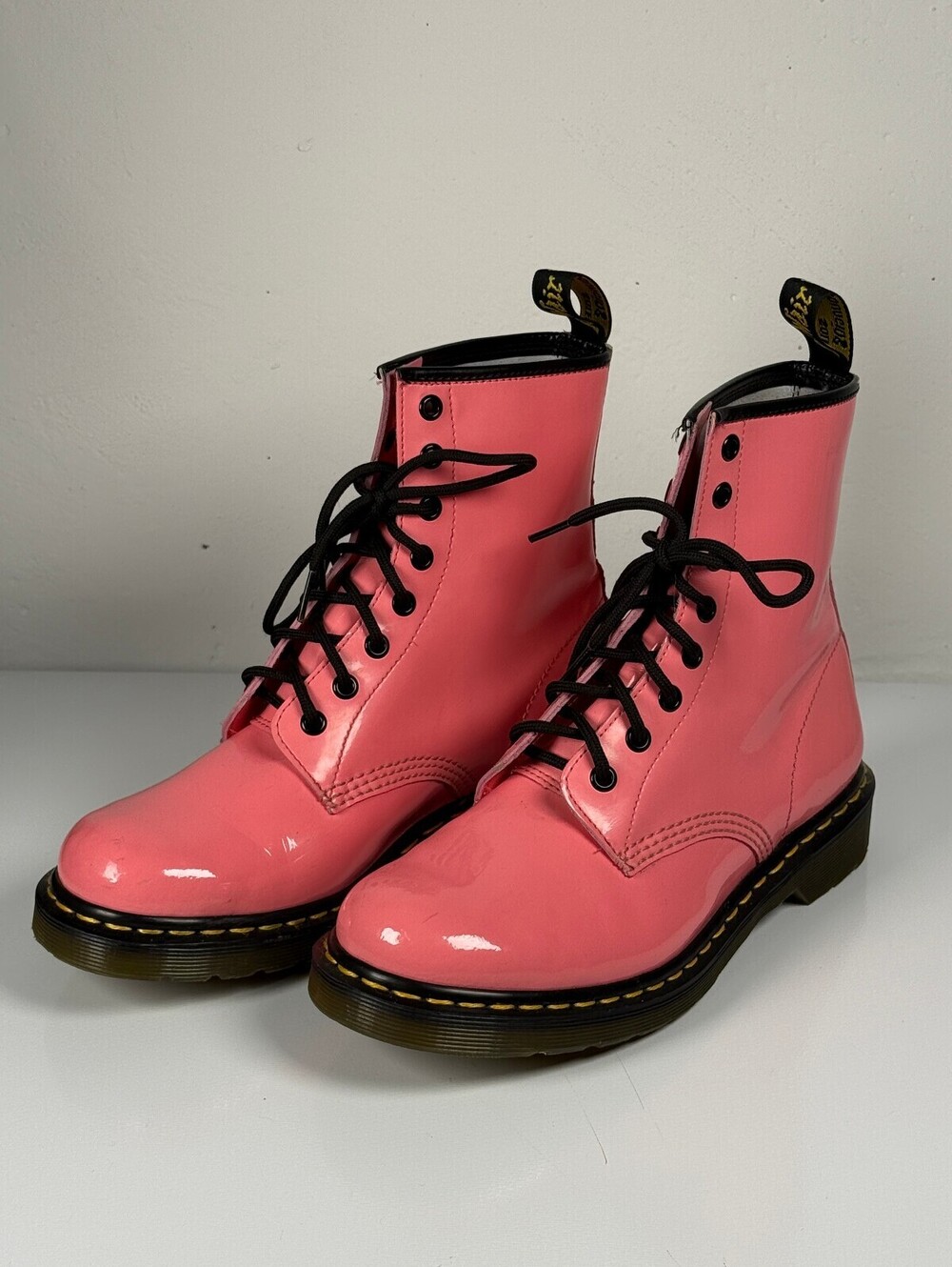 Dr. Martens Airwair Womens Boots EU 41 US 9 1460W Patent Leather Bubble Gum Pink